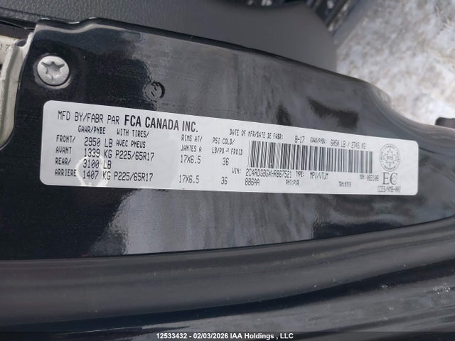 2C4RDGBGXHR867521 Dodge Grand Caravan Cvp/sxt