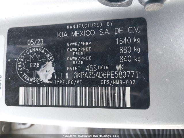 3KPA25AD6PE583771 KIA Rio