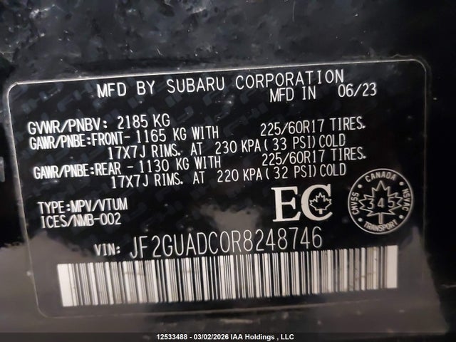 Subaru Crosstrek Premium 2024 JF2GUADC0R8248746 Image 9