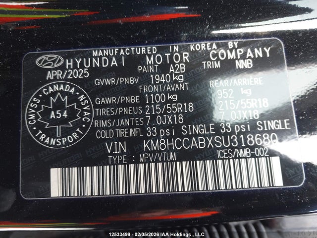 KM8HCCABXSU318680 Hyundai Kona Sel