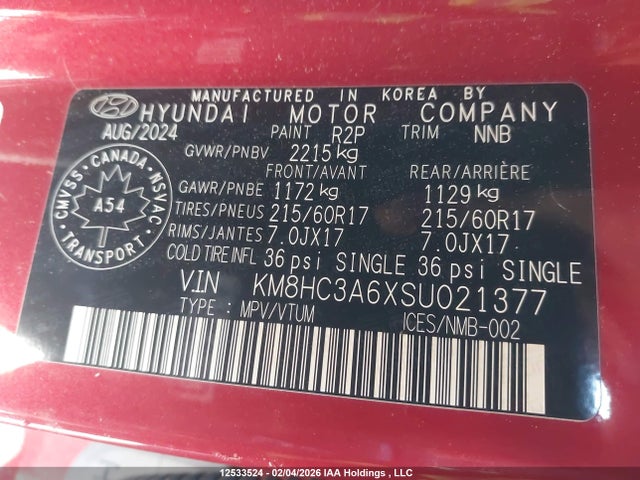 KM8HC3A6XSU021377 Hyundai Kona Electric Preferred