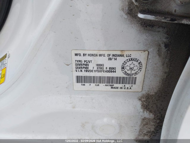Acura Ilx Premium Package 2015 19VDE1F5XFE400944 Image 9