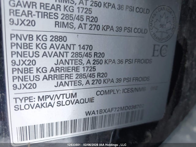 WA1BXAF72MD036702 Audi Q7 55 Komfort