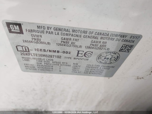 2GKFLTE38H6287102 GMC Terrain