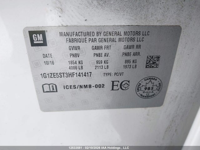 1G1ZE5ST3HF141417 Chevrolet MALIBU LT