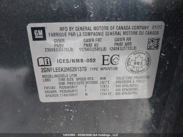 Chevrolet EQUINOX LS 2017 2GNFLEEK2H6281379 Image 9