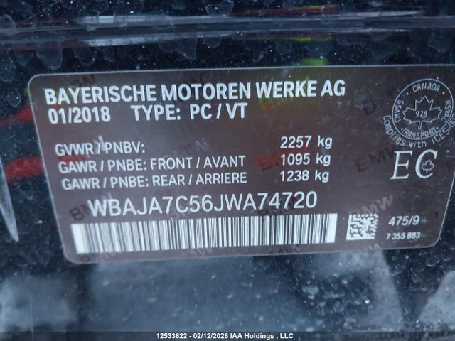 WBAJA7C56JWA74720 BMW 530i Xdrive