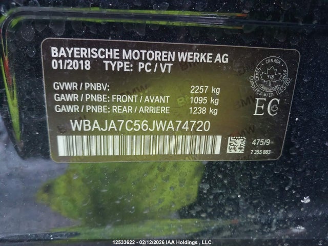 WBAJA7C56JWA74720 BMW 530i Xdrive