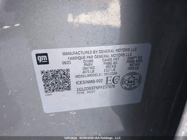 1G1ZD5ST5PF237678 Chevrolet MALIBU LT