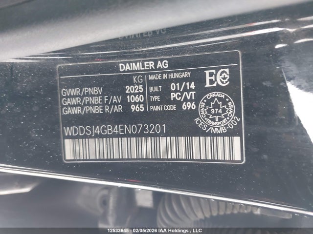 WDDSJ4GB4EN073201 Mercedes-Benz CLA 250 4MATIC