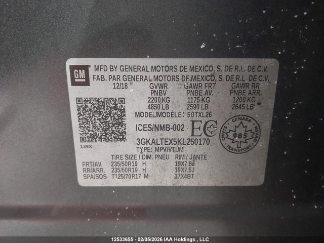 3GKALTEX5KL250170 GMC Terrain Sle