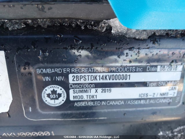 Skidoo Summit 850 2019 2BPSTDK14KV000001 Image 9