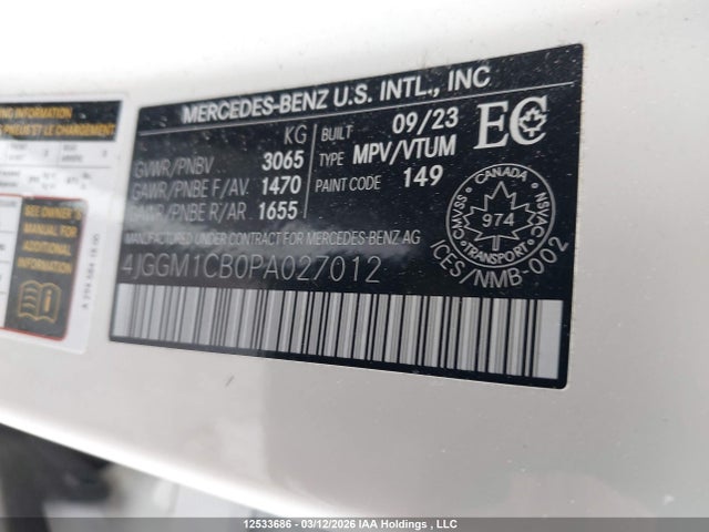 4JGGM1CB0PA027012 Mercedes-Benz Eqe 350 Suv 4matic