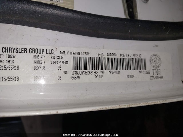 Jeep Compass Sport/north 2014 1C4NJCAA8ED661965 Image 9