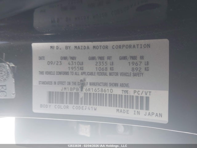 JM1BPBDY6R1658610 Mazda 3 Gt