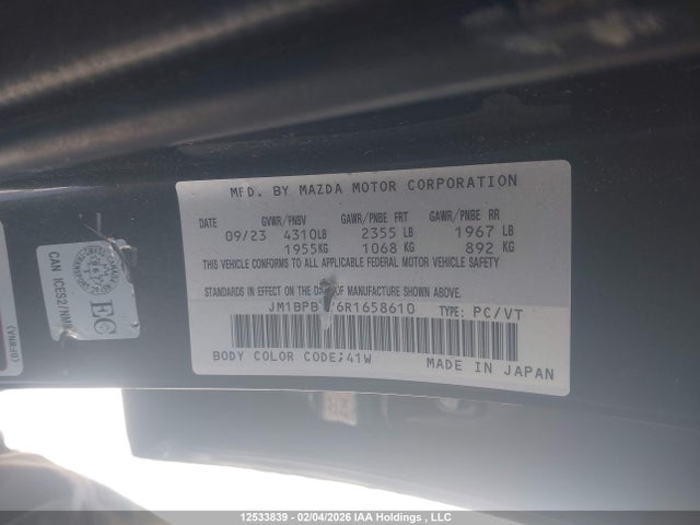 JM1BPBDY6R1658610 Mazda 3 Gt