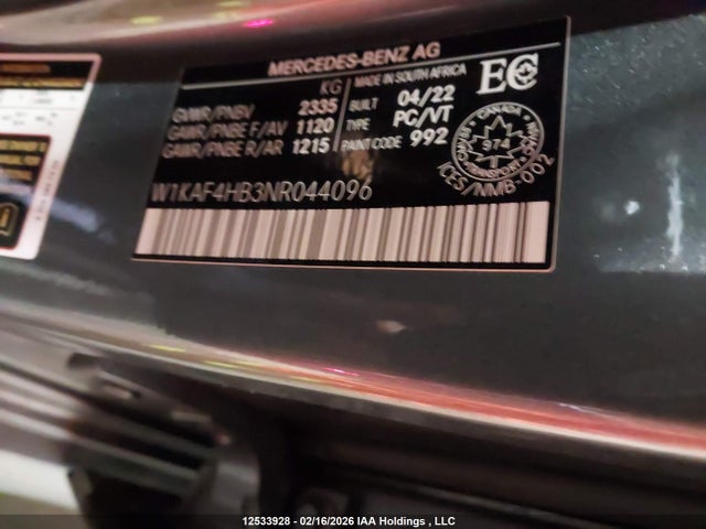 W1KAF4HB3NR044096 Mercedes-Benz C 300 4matic