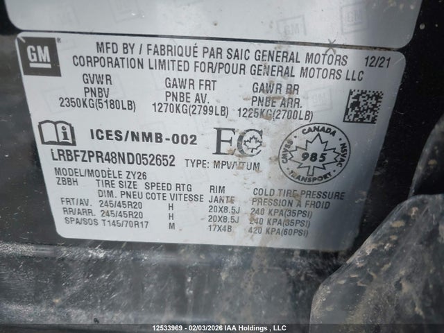 Buick Envision Essence 2022 LRBFZPR48ND052652 Image 18