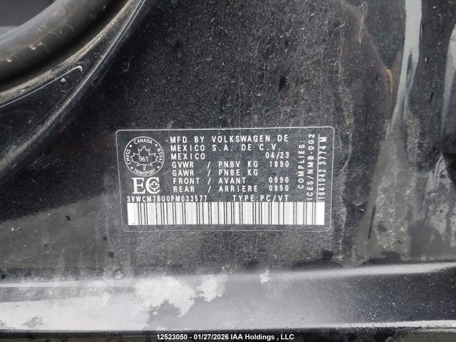 3VWCM7BU0PM033577 Volkswagen Jetta Trendline