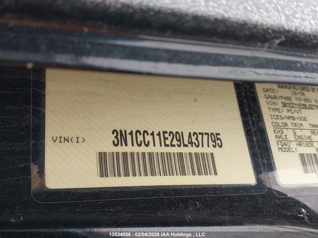 Продажа на аукционе авто 2009 Nissan Versa S/sl, vin: 3N1CC11E29L437795, номер лота: 12534056