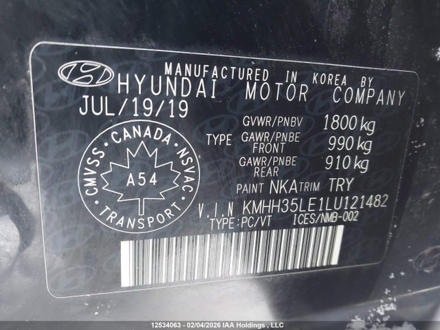 KMHH35LE1LU121482 Hyundai Elantra Gt Preferred Auto
