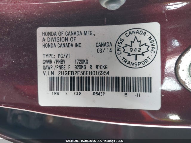 Honda CIVIC EX 2014 2HGFB2F56EH016954 Image 19