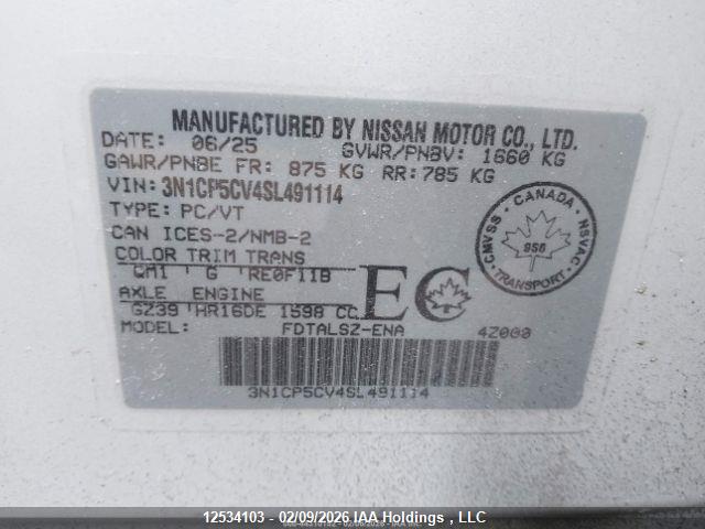 3N1CP5CV4SL491114 Nissan Kicks Play Sv