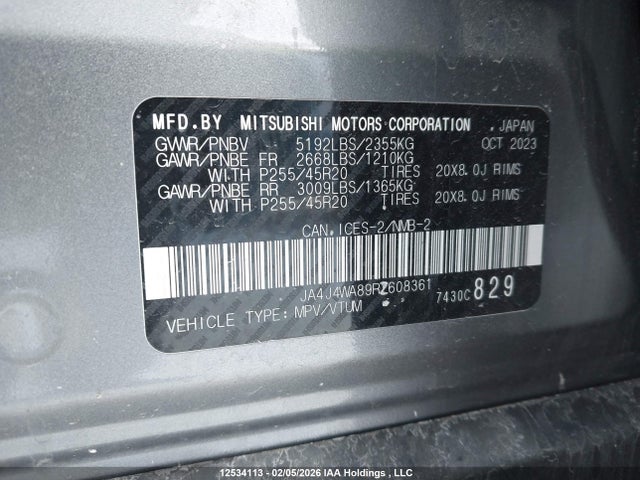 JA4J4WA89RZ608361 Mitsubishi Outlander Gt/gt Noir/gt Premium