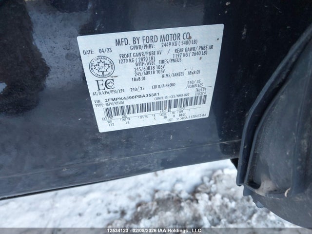 Aukcja sprzedaży 2023 Ford Edge Sel, vin: 2FMPK4J90PBA35381, numer aukcji: 12534123