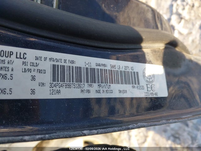 Продаж на аукціоні авто 2011 Dodge Journey Canada Value Package, vin: 3D4PG4FB9BT512617, номер лоту: 12534130