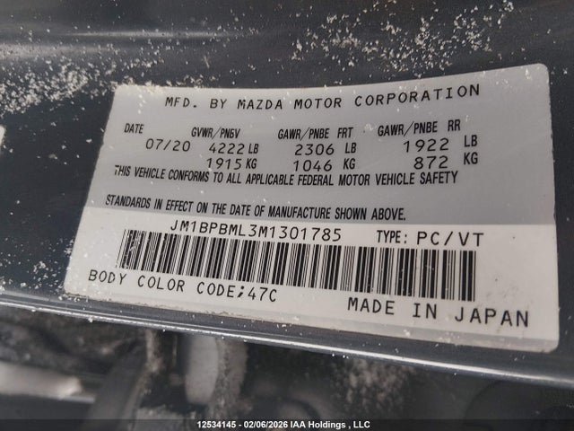 JM1BPBML3M1301785 Mazda MAZDA3
