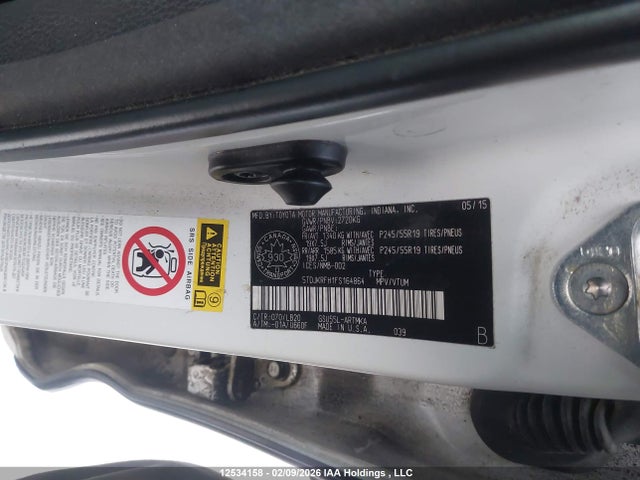 Toyota Highlander Xle 2015 5TDJKRFH1FS164864 Image 9