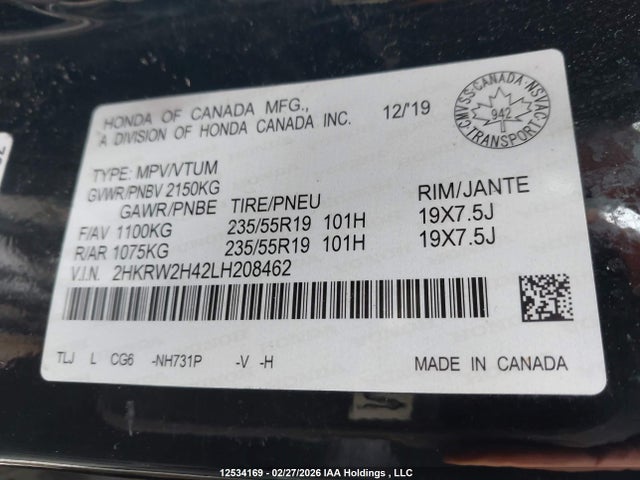 2HKRW2H42LH208462 Honda CR-V