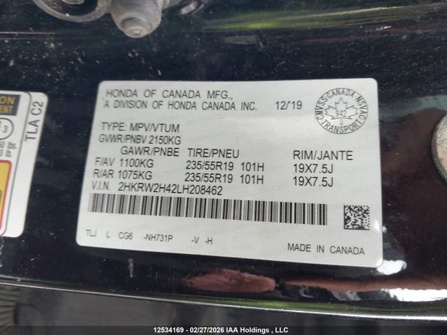 2HKRW2H42LH208462 Honda CR-V