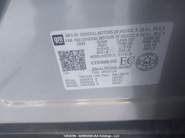 3GKALTEG5RL400563 GMC Terrain Sle