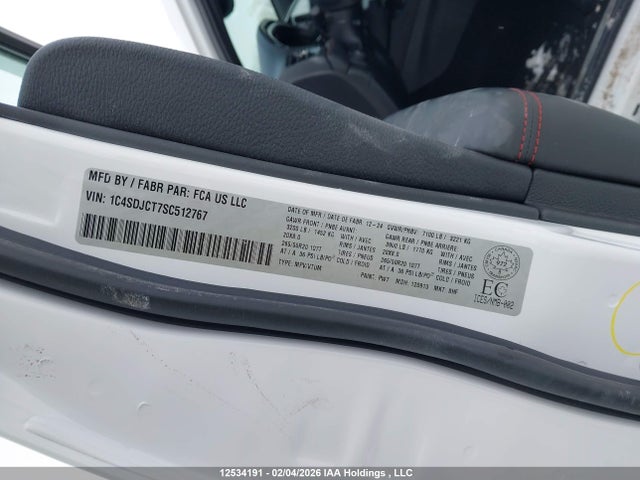 Aukcja sprzedaży 2025 Dodge Durango R/t, vin: 1C4SDJCT7SC512767, numer aukcji: 12534191