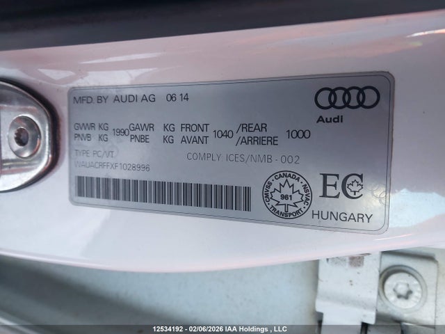 WAUACRFFXF1028996 Audi A3 1.8t Komfort