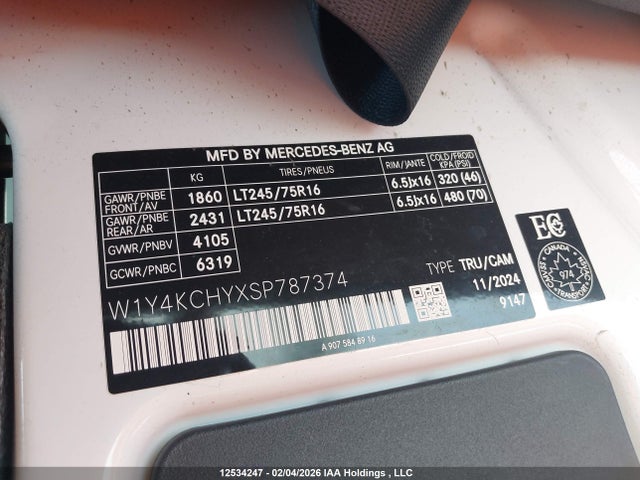 W1Y4KCHYXSP787374 Mercedes-Benz Sprinter 2500