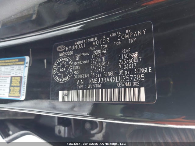 KM8J33A4XLU257285 Hyundai Tucson Preferred Fwd
