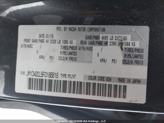 JM1CW2CL5F0186818 Mazda Mazda5 Gs