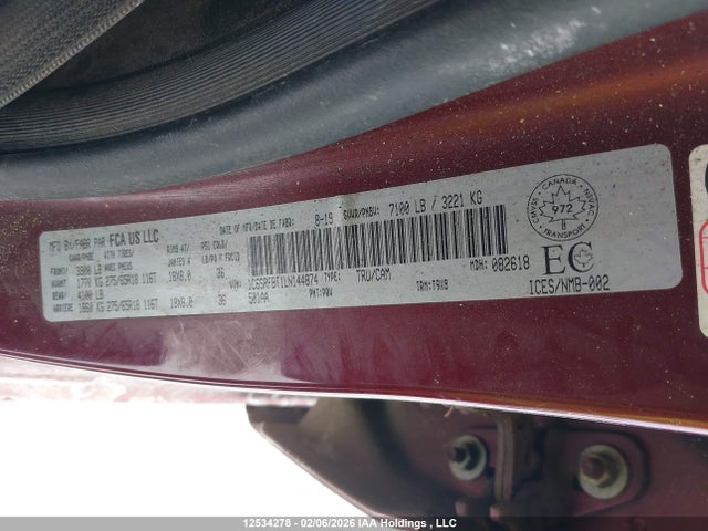 12534278 :رقم المزاد ، 1C6SRFBT1LN144874 vin ، 2020 Ram 1500 Big Horn/lone Star مزاد بيع