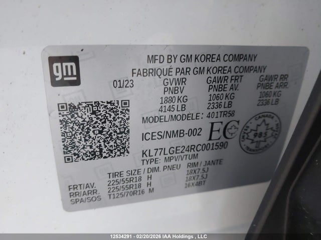 KL77LGE24RC001590 Chevrolet Trax 1rs