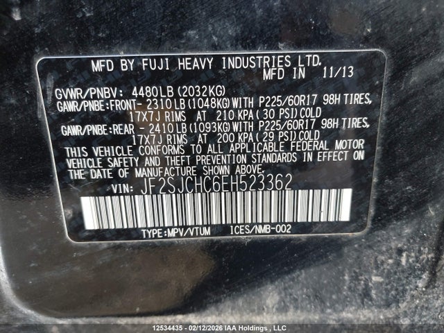 JF2SJCHC6EH523362 Subaru Forester 2.5i Limited