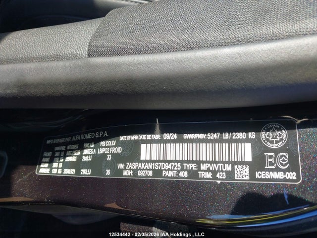 Alfa Romeo Stelvio Awd 2025 ZASPAKAN1S7D94725 Image 18