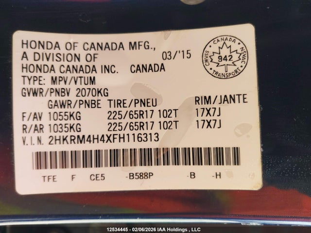 2HKRM4H4XFH116313 Honda CR-V SE
