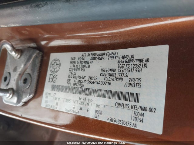 1FMCU9G95HUA33716 Ford Escape