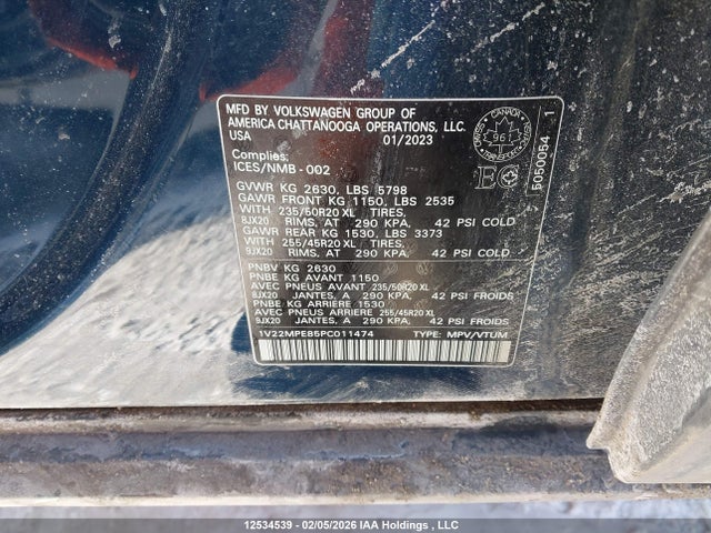 12534539 :رقم المزاد ، 1V22MPE85PC011474 vin ، 2023 Volkswagen Id.4 Pro مزاد بيع