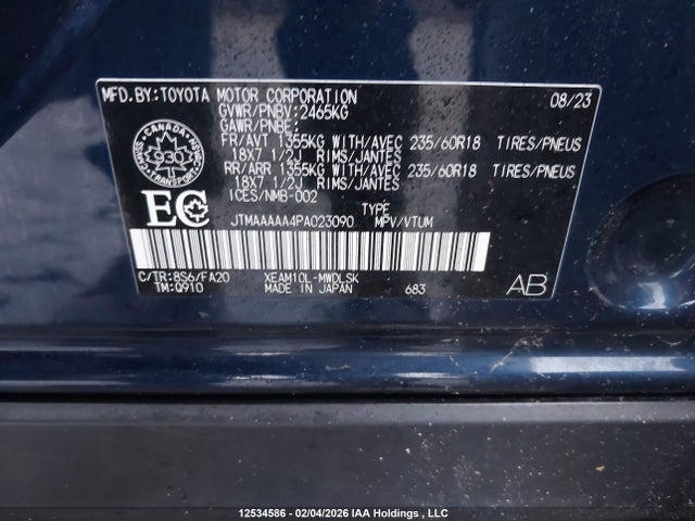 JTMAAAAA4PA023090 Toyota Bz4x Xle/limited