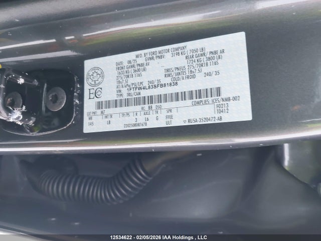 Ford F150 2025 1FTFW4L83SFB81838 Image 9