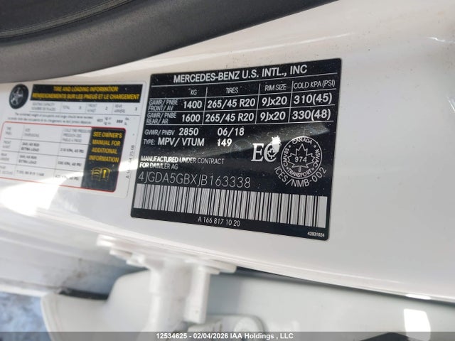 4JGDA5GBXJB163338 Mercedes-Benz Gle 400 4matic